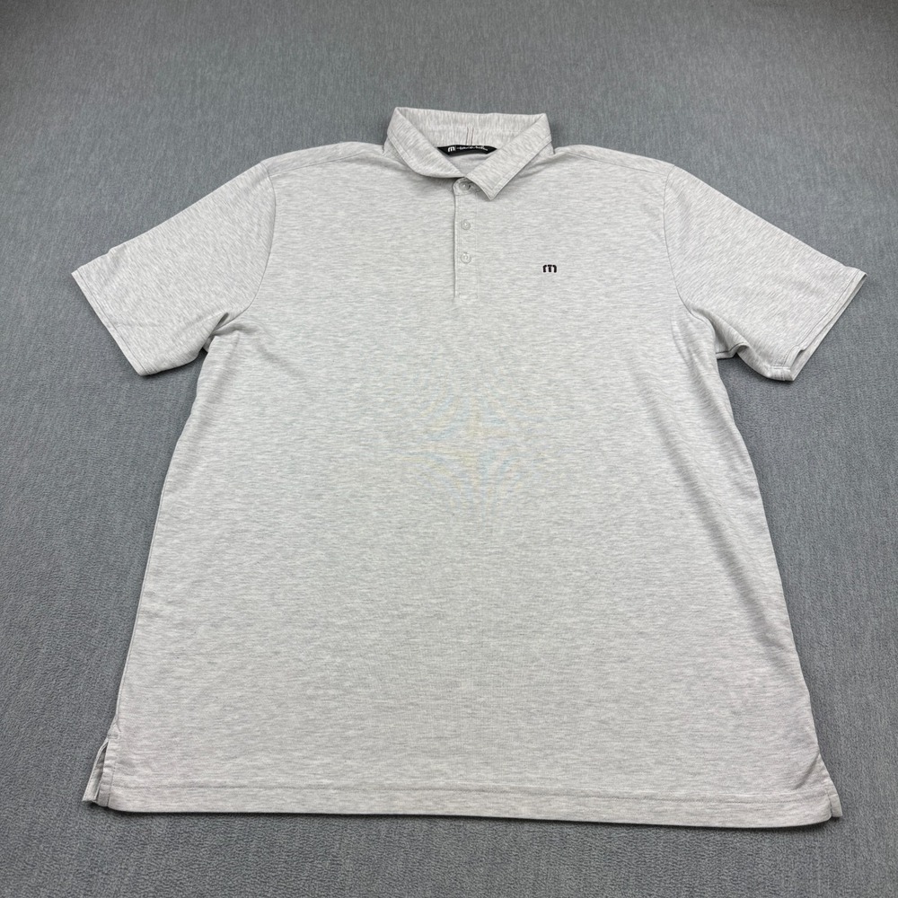 Travis Mathew Polo Shirt Mens XL Gray Stretch Golf Short Sleeve Sport Athleisure